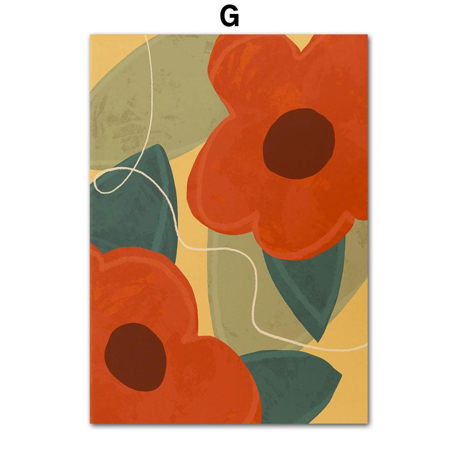 Ретро Цветы Ваза Листья Галерея Красочный Фанки Постер И Принты Настенное Искусство Холст Живопись Настенные Картины Для Декора Гостиной