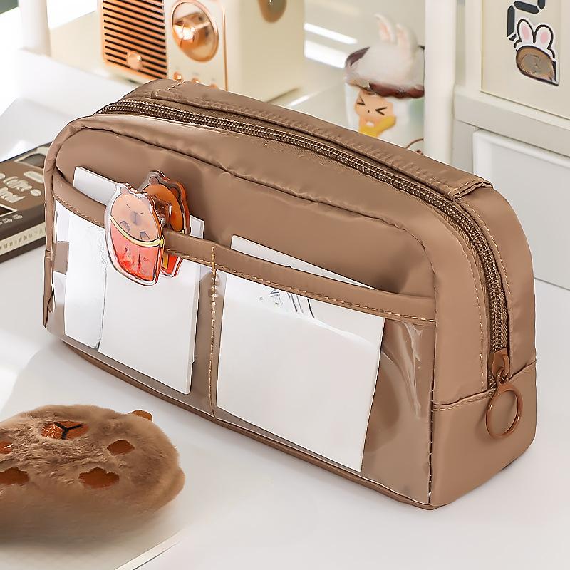 1 шт., пенал в стиле минимализм для студентов, креативный дизайн, однотонная серия, пенал большой емкости, канцелярские принадлежности, школьная сумка