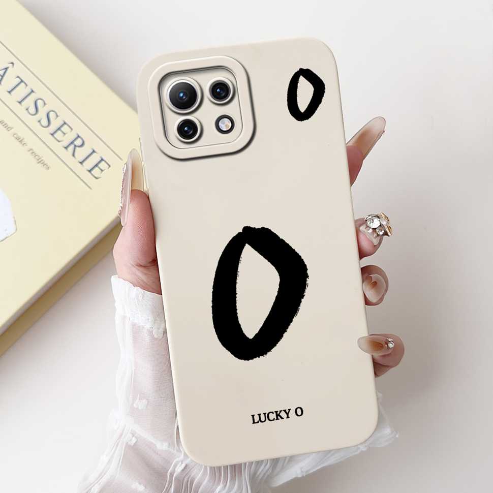 Чехол для Xiaomi Mi 11 Lite 4G 11Lite 5G M2101K9AG Милые Белые Буквы A-Z Мягкий Силиконовый Чехол Для Xiaomi Mi 11 Youth 6.55" Корпус