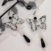 New Chinese Style Cool Calligraphy Butterfly Tassel Beaded Earrings For Women