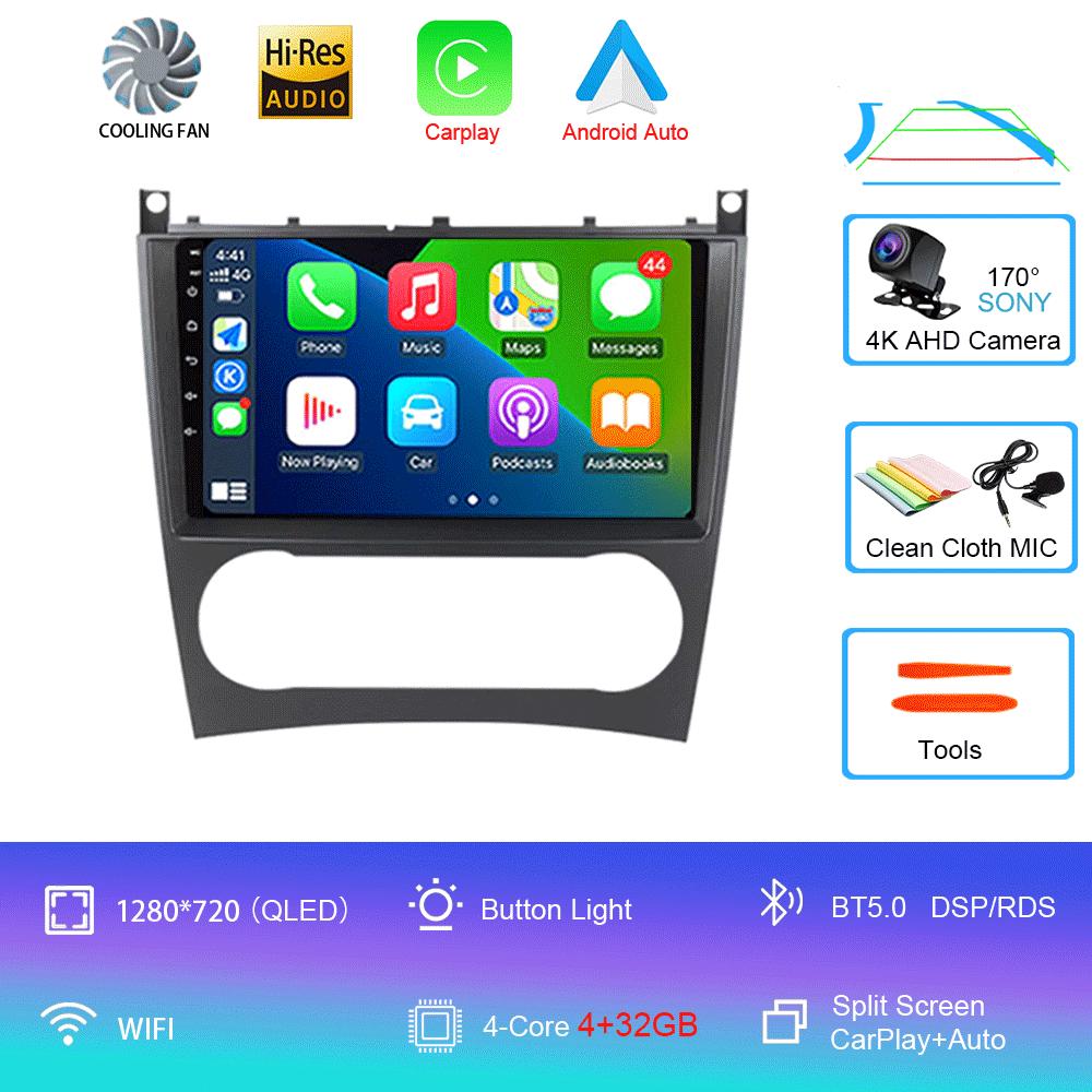 Для Mercedes/Benz/CLK/W203/W209/W219 W169 A160 C180 C200 GPS Навигация Видеоплеер Автомагнитола 8+128ГБ Android 14 Авто Видео