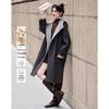 Women's Hooded Double-faced Wool Toggle Coat