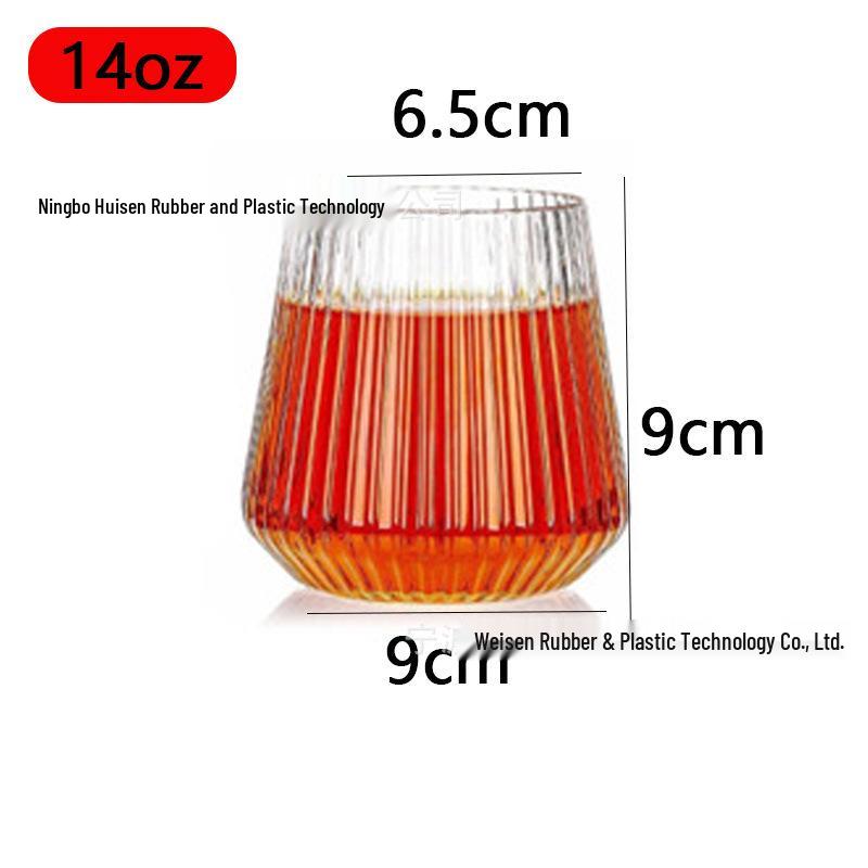 PET Plastic Egg-Shaped Footless Wine Glass, 12oz-16oz, Transparent