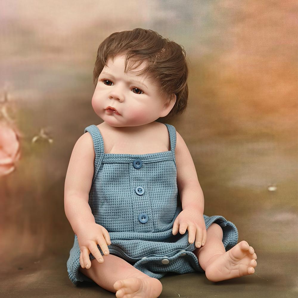 Мягкие силиконовые виниловые куклы с полным телом, окрашенные игрушки для новорожденных, кукол для рождественского подарка детям, игрушка-реборн