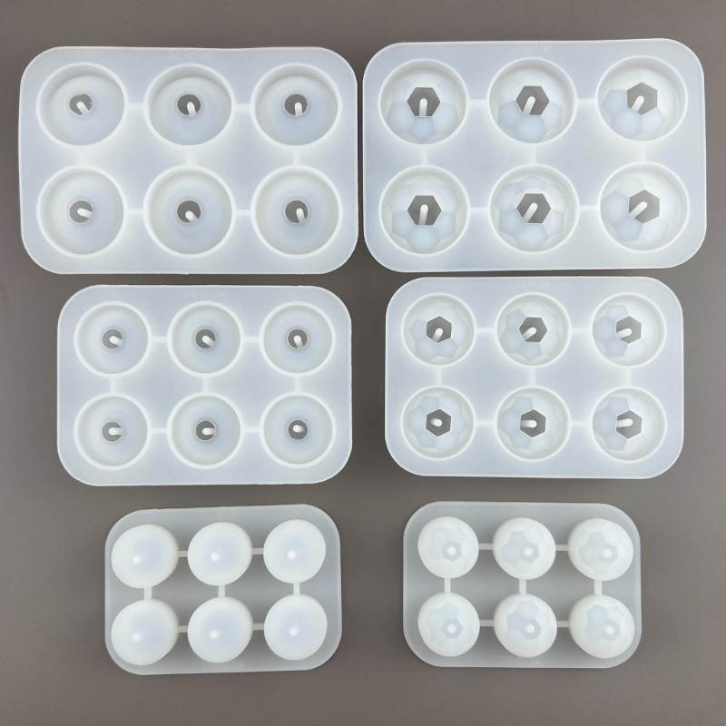 Круглая силиконовая форма для бусин с отверстиями для подвесок для изготовления ювелирных изделий, подвесок, браслетов. Форма для изготовления бусин. Инструмент для поделок своими руками.