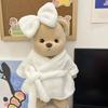 Костюм для среднего медведя - Сине-розовый полосатый набор комбинезонов с морковкой