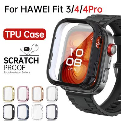 Чехол из ТПУ для HUAWEI Watch Fit 3/4Pro, мягкая рамка, бампер, защитное стекло для экрана, Watch Fit 4, полностью прозрачный защитный чехол из ТПУ