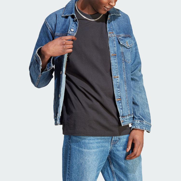 Adidas Lounge Tee With Logo Patch Men Tops Black IB6165