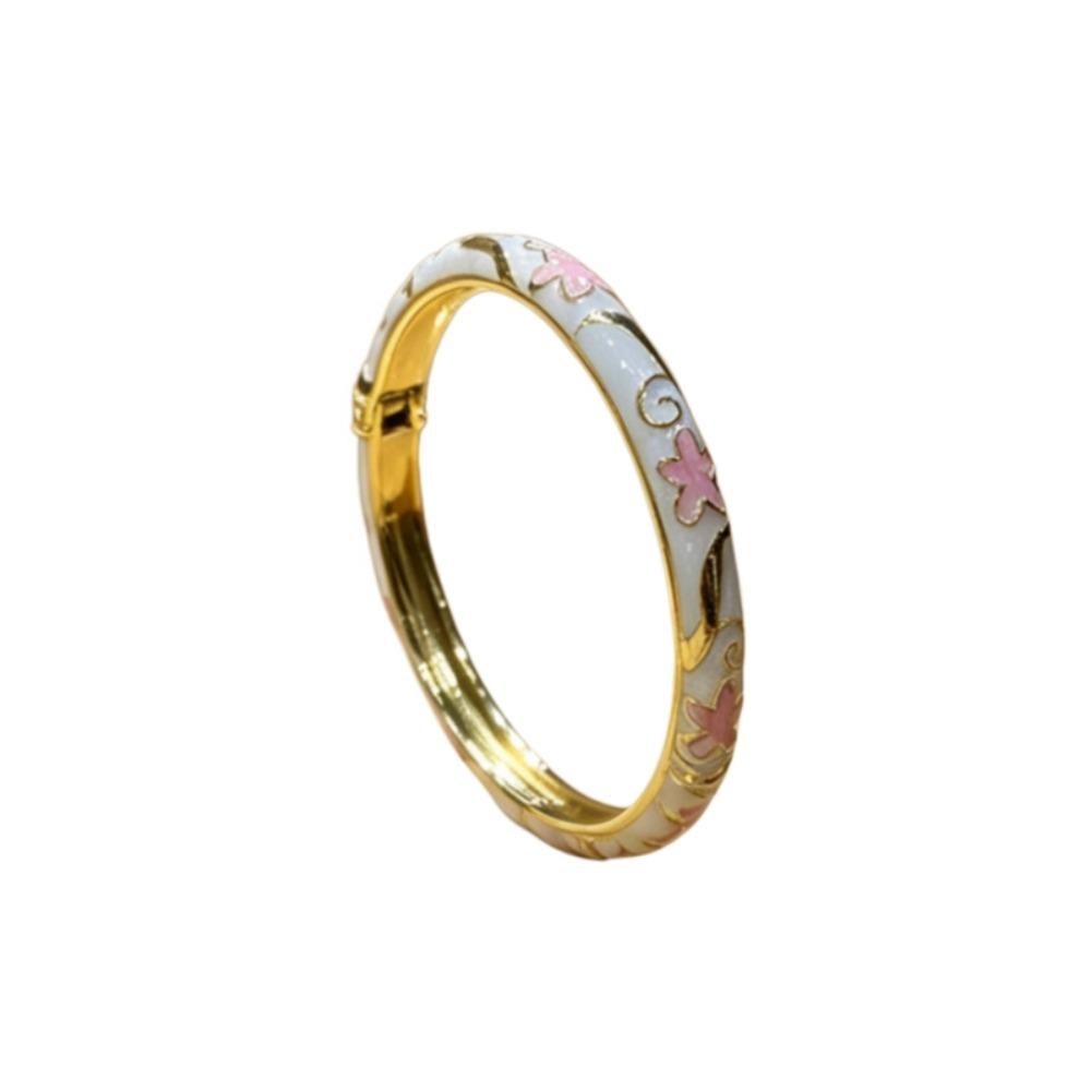 Enamel Floral Vintage Cloisonne Bangle Colorful Women's Hand Bracelet Chinese Flower Bangle Girls