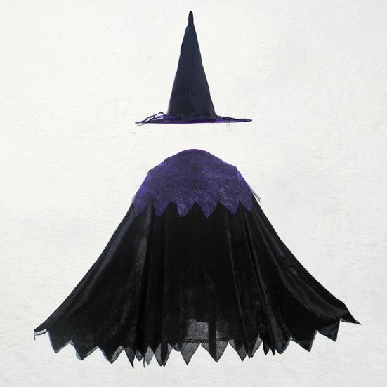 1 комплект, костюм для малышей с короткими рукавами, улучшающий атмосферу, полиэстер, платье для Хэллоуина для маленьких девочек с комплектом шляпы ведьмы для вечеринки