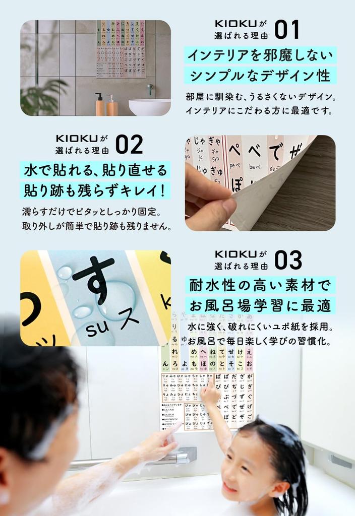KIOKU Хирагана Катакана Водонепроницаемый Постер Сделано в Японии Алфавитная Таблица Подготовка к Экзамену Образовательное Обучение Формат А3 (Постер с хираганой)