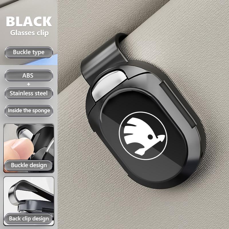 NSH4 Multifunctional card holder Car visor Glasses clip Accessorie For Skoda Rapid Octavia Derivative Enyaq-iV VisionS Yeti Scala