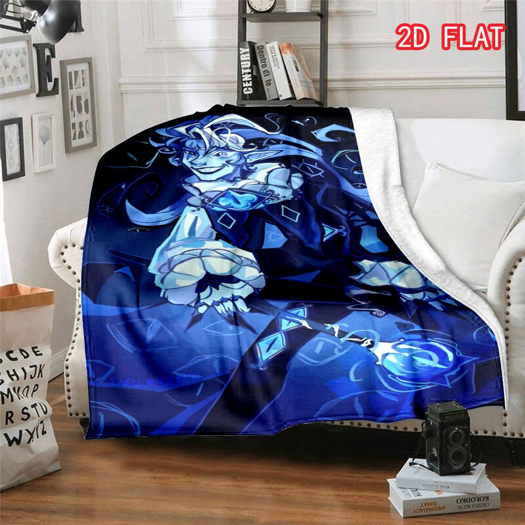 Cookie Run Kingdom Shadow Milk Cookie Flannel Blanket, Purple Magical Wizard Starry Background Cozy Throw