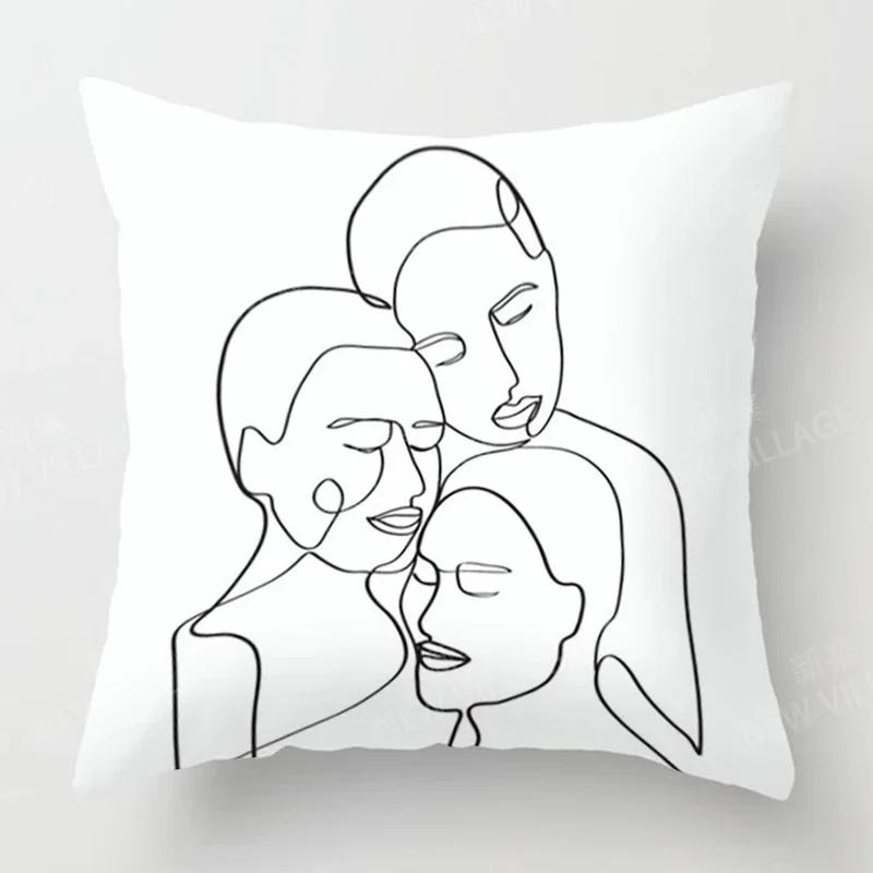 Nordic Modern Abstract Geometric Pillowcase Sofa Cushion Cover Home Decor 45x45cm 45*45 50x50 60x60cm 40x40 35x35 Boho