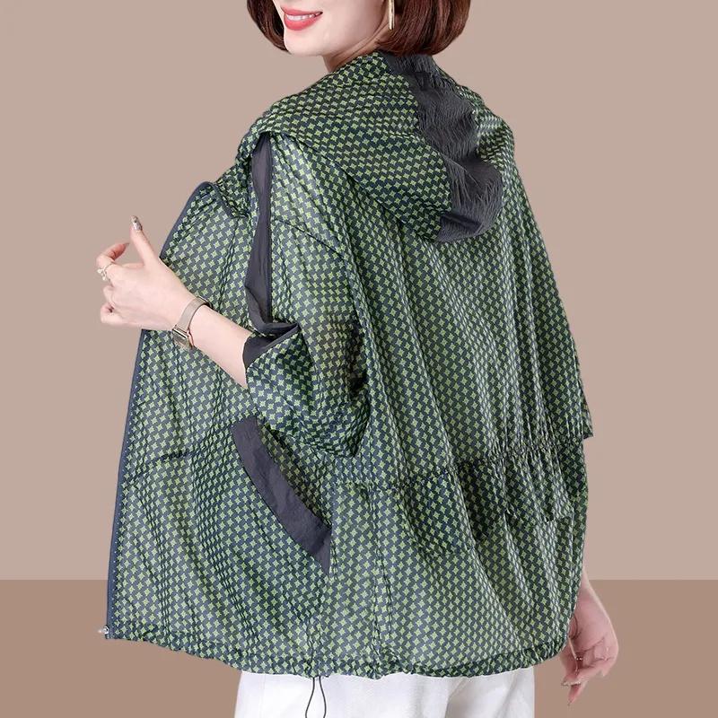 Летние женские солнцезащитные кремы, свободное пальто, большой размер, модный Джокер, женская солнцезащитная рубашка, куртка с капюшоном, женские топы