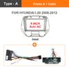 9 Inch Car Fascia Frame Cable For Hyundai i20 2008-2011 Android Big Screen Radio Dash Fitting Panel Kit