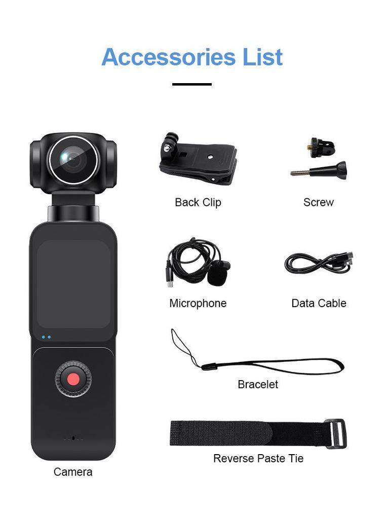 5K HD Anti-Shake Touch Outdoor Cycling Camera with Electric Rotation