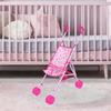 Baby Doll Stroller Pretend Play Little Girls Dollhouse Decoration Interactive Kids Push Cart Toy