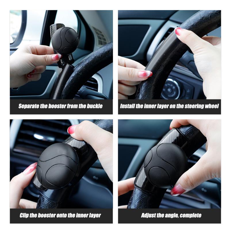 Новый автомобильный усилитель рулевого колеса Snap с вращающимся на 360 градусов металлическим подшипником, шариковый усилитель рулевого управления автомобиля