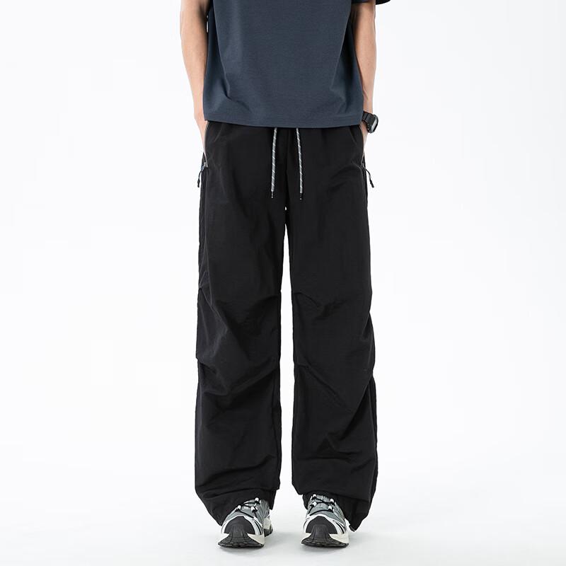 Wassup Sohot Men's Retro American Parachute Cargo Casual Pants