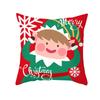 Red And Green Christmas Pattern Throw Pillow Cover With Short Plush Print For Living Room Sofa Decoration Cushion Cover