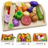 Baby Wooden Kitchen Toys Cutting Fruits and Vegetables Education Children's Food Toys Preschool Children