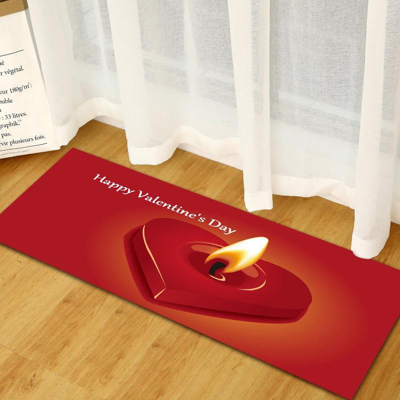 Valentine'S Day Carpet Long Floor Mat Love Theme Doormat