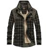 Осень-зима клетчатая вельветовая рубашка мужские повседневные толстые теплые рубашки шерстяные флисовые пальто