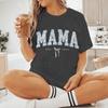 Vintage Floral MAMA EST 2026 TShirt Women Coquette Bow Print Casual Short Sleeve Tee New Fashion Mom Gift