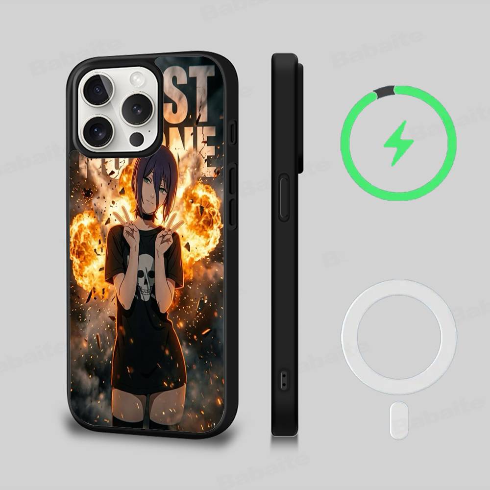 Чехол для телефона Chainsaw Man The Movie Арка Резе Для iPhone 13 14 15 11 12 16 17 Pro Max Plus Для Magsafe Магнитный Чехол