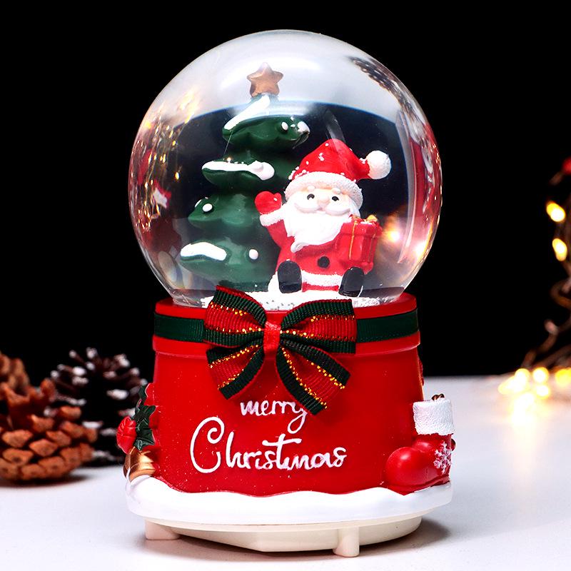 Children's Christmas Decorations: Crystal Ball Music Box Ornament for Tabletop
