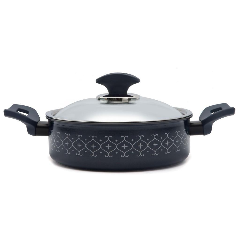 Кастрюля и кастрюля Lassiette Sizzle Induction с антипригарным покрытием (18см, 20см) Можно мыть в посудомоечной машине Синий