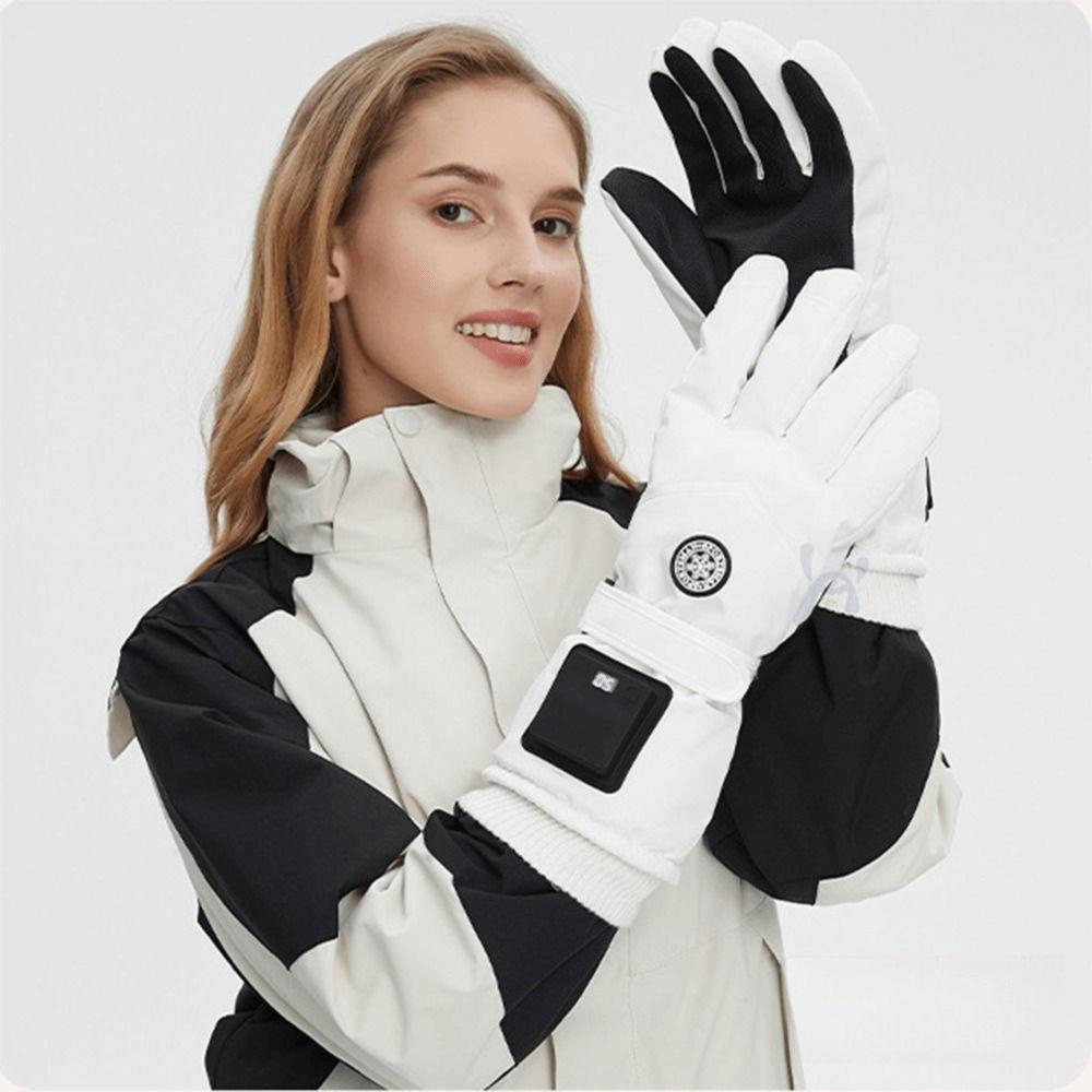 Waterproof Electric Heated Gloves Thickening And Velvet Heating Thermal Mitten Men Women