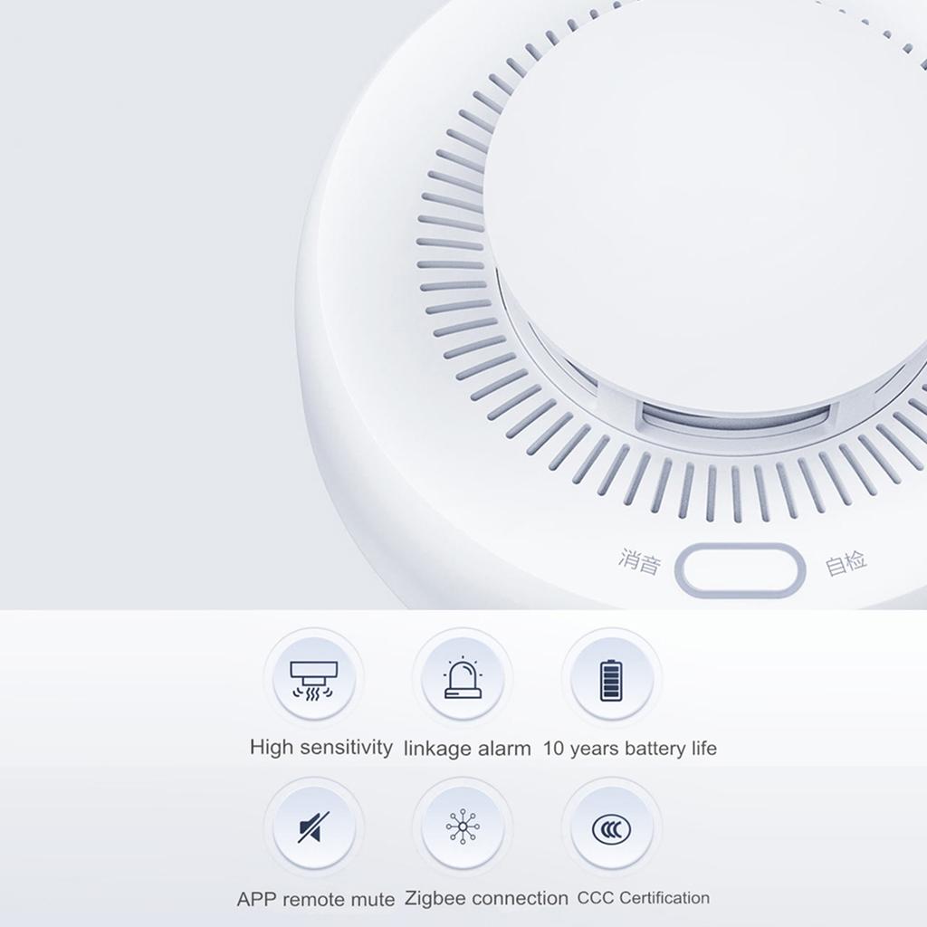Умный датчик дыма Aqara Zigbee Пожарная сигнализация Монитор Звуковое оповещение Безопасность дома Приложение Удаленное управление
