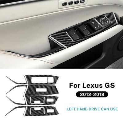 Для Lexus GS 2012 2013 2014 2015 2016 2017 2018 2019 LHD RHD Панель отделки кнопки стеклоподъемника автомобиля Стикер из настоящего мягкого углеродного волокна
