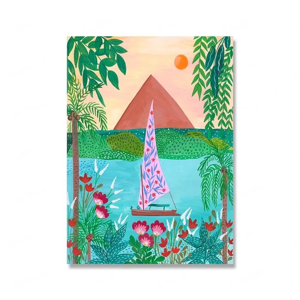 Египет, Марокко, настенная живопись на холсте, тропические животные джунглей, леопардовый тигр, постеры, принты, домашний декор, подарок на новоселье