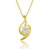 Fashion 24K Plating Gold Necklace Plating Gold Zircon Crystal Pendant Cross Chain Necklace Ladies Wedding Jewelry