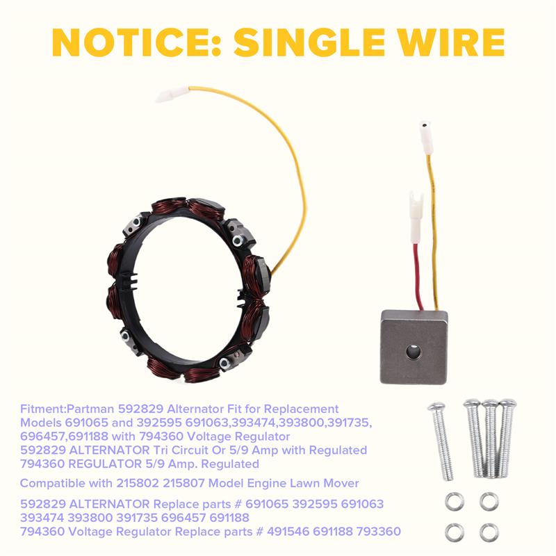 L10A 592829 691065 392595 691063 Alternator Stator Coil For Briggs & Stratton BS Tri Circuit 5/9 Amps
