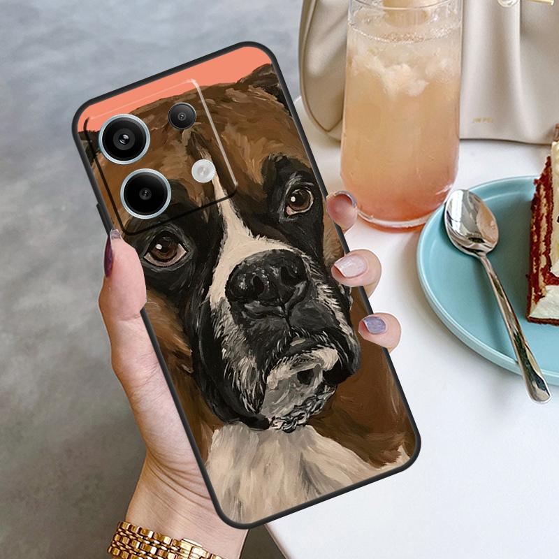 Boxer Dog Case For Xiaomi Redmi Note 13 8 9 10 11 12 Pro 12S 11S 10S 9S Redmi 13C 9C 10C 12C Cover