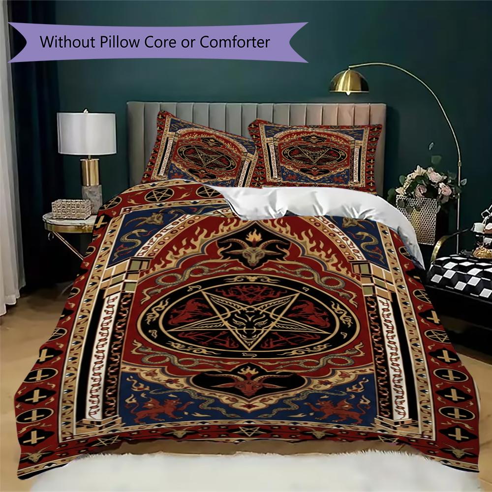 Pentagram Pattern Bedding uilt Set uilt Cover Pillowcase Home Decoration Birthday Gift (1 * duvet cover + 2 * pillowcase without core)164