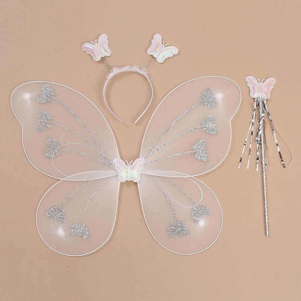 Dressing Up Kids Butterfly Headband Wings Party Props Glitter Butterfly DIY Fairy Wing Girls