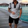 Men's Short Sets Outfits 2 Piece Summer Tracksuit Short Sleeve Shirt And Shorts Set Casual Sport Suit