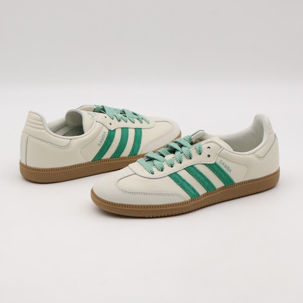 JI3906 adidas Originals Samba OG Белый с зелеными акцентами (Женский)