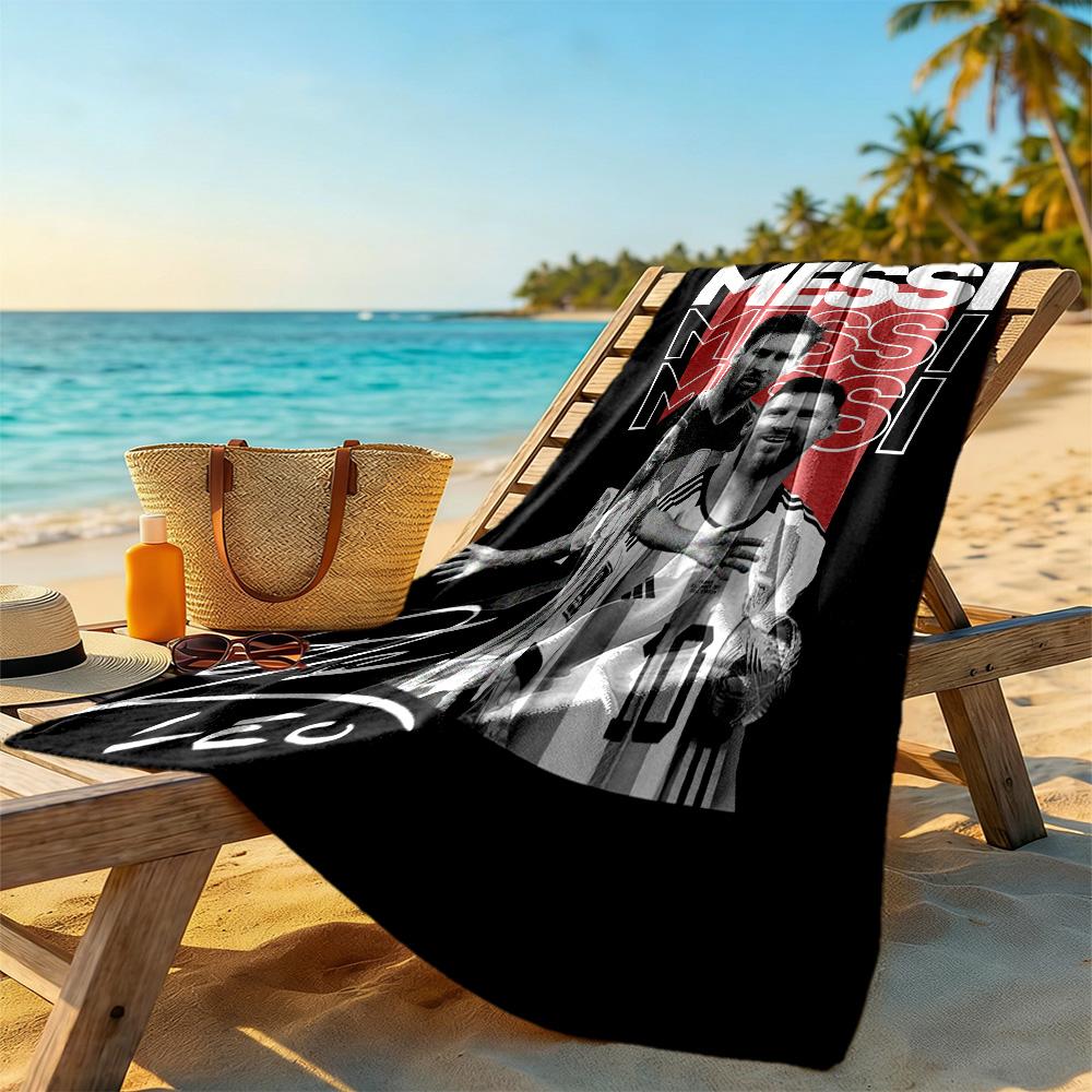 Football Messi Beach Towel Super Soft Microfiber Quickdry Fabric Comfortable Lightweight