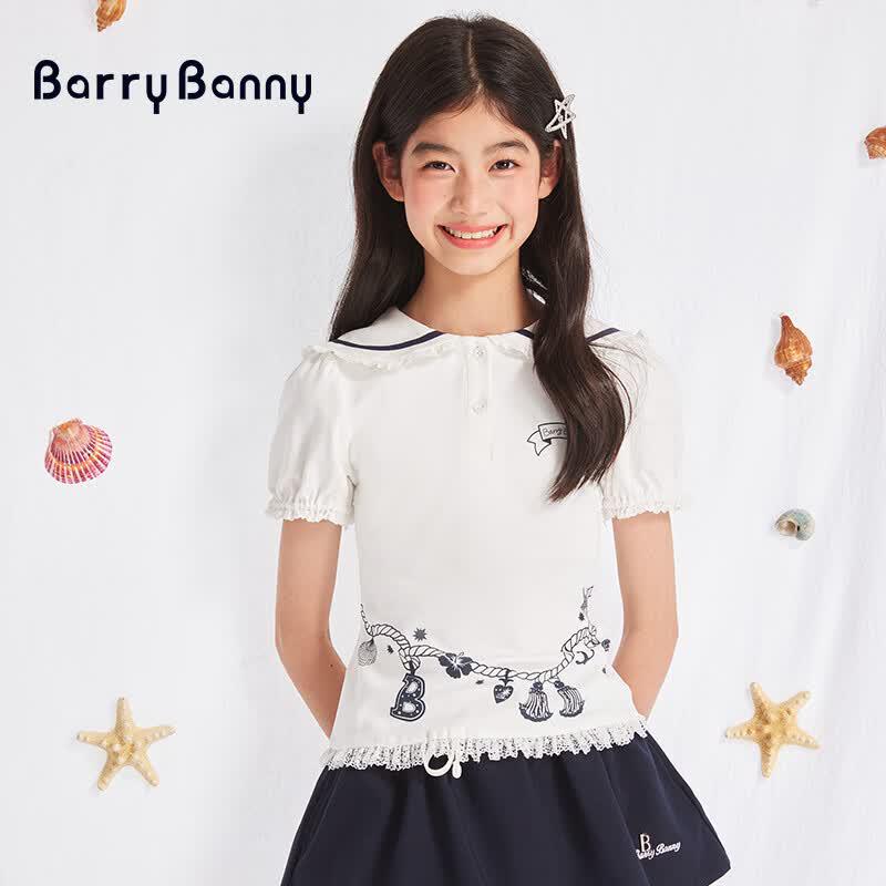 BARRY BANNY Girls' Double-Sided Breathable Short Sleeve T-Shirt