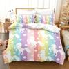 Rainbow Unicorn Three-Piece Digital Printing Kit Quilt Cover Bedding