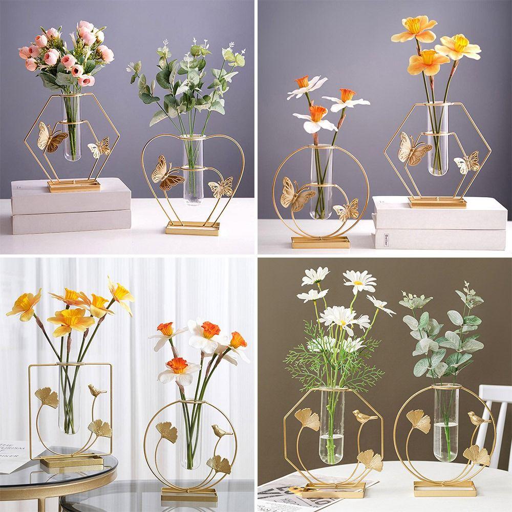 Plant Flower Pot Wedding Decoration Vases Metal Hydroponic Vase Ornaments