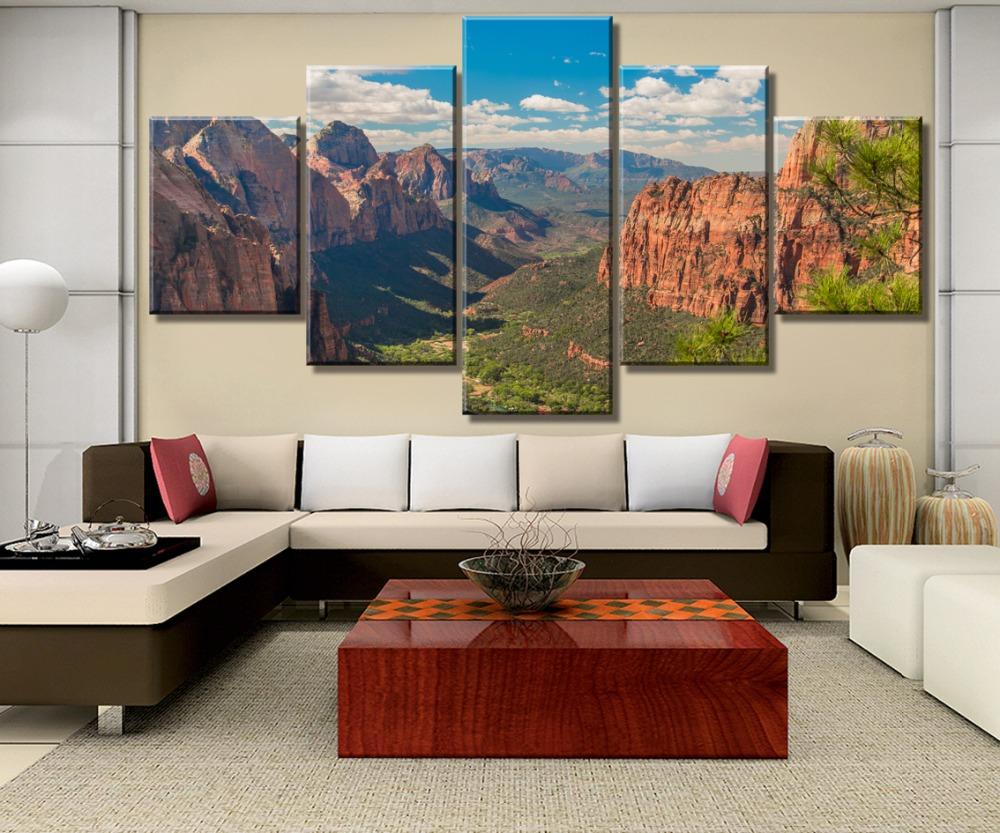 Canvas Wall Art 5 Piece HD Print Grand Canyon Landscape Posters Pictures Home Decor Modern Living Room Decoration Paintings No Frame