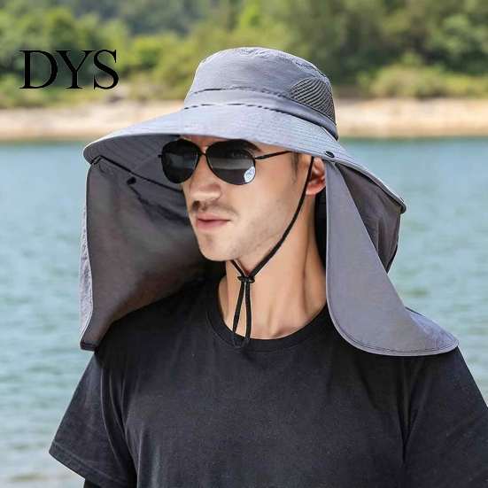 Versatile Sun Hat for Camping with Neck Flap, Breathable Wide Brim Fishing Hat, Summer Comfortable Cotton UV Protection Men Women Hiking Mountain
