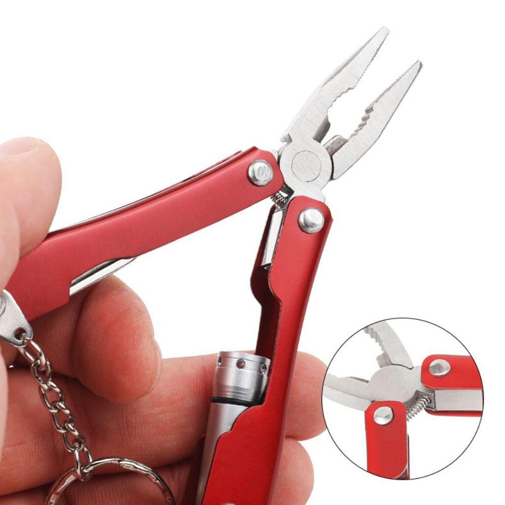Mini Multitool Pliers with Led Light Lightweight Folding Pliers Stainless Steel Antirust Outdoor Tools Electrical Equipment